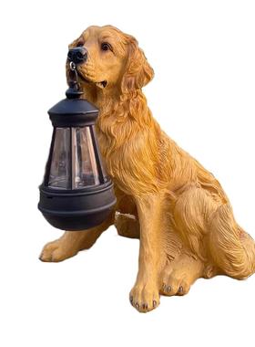 庭院脂工树艺品能挂灯仿真HZ20011小狗摆件花太园院阳子玄关饰品