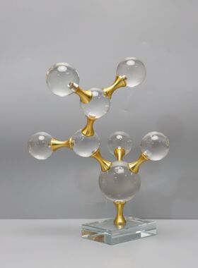 创意几何水晶分子球摆件客厅玄关简约现代电视柜酒柜样板间装饰
