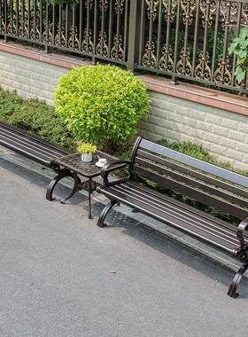 户外休闲铸铝公园椅靠背长椅防锈室外庭院花园小区景区广场椅长凳