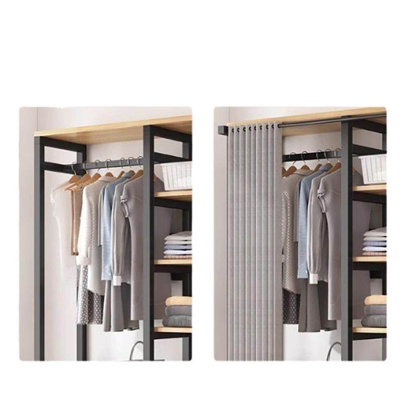 新款收纳衣柜开放式遮挡帘卧室多层简易衣帽架出租屋可收纳,淘宝优惠券,粉丝福利购,淘宝优惠卷