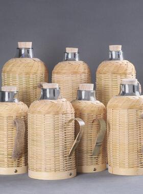 HNI0竹编热水瓶围炉煮茶家用紫竹中式复古茶室餐厅大容量内胆