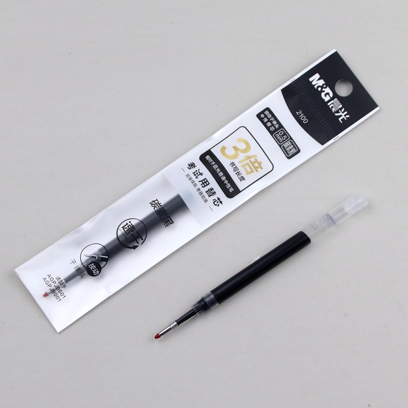 Morning Light Carbon Black Large Capacity 2100 Press Bullet Gel Pen Refill 0.5mm Large Ink King Small Decibel