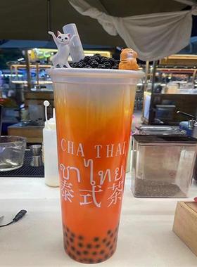 大奶茶杯玻璃钢雕塑奶茶店门口创意网红发光开业摆件定制