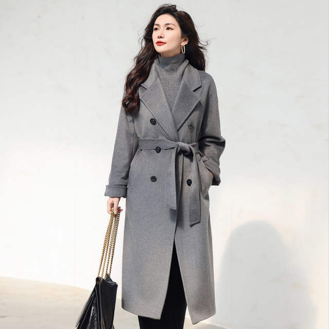 Yuerong high-end lined 100 pure cashmere coat