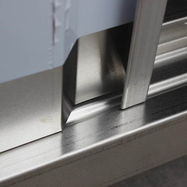 Stainless steel workbench kitchen sliding door two-story operating table load table household commercial storage cabinet