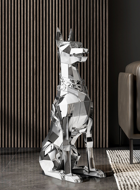 速发杜宾犬客厅大轻落件摆地狗高档型奢家居装饰品高级感电视柜旁