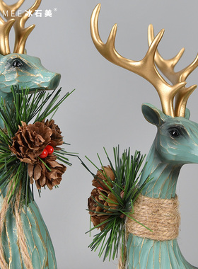 速发创意式鹿摆件客厅玄关饰柜家居装婚品结酒礼物实用送闺蜜礼品