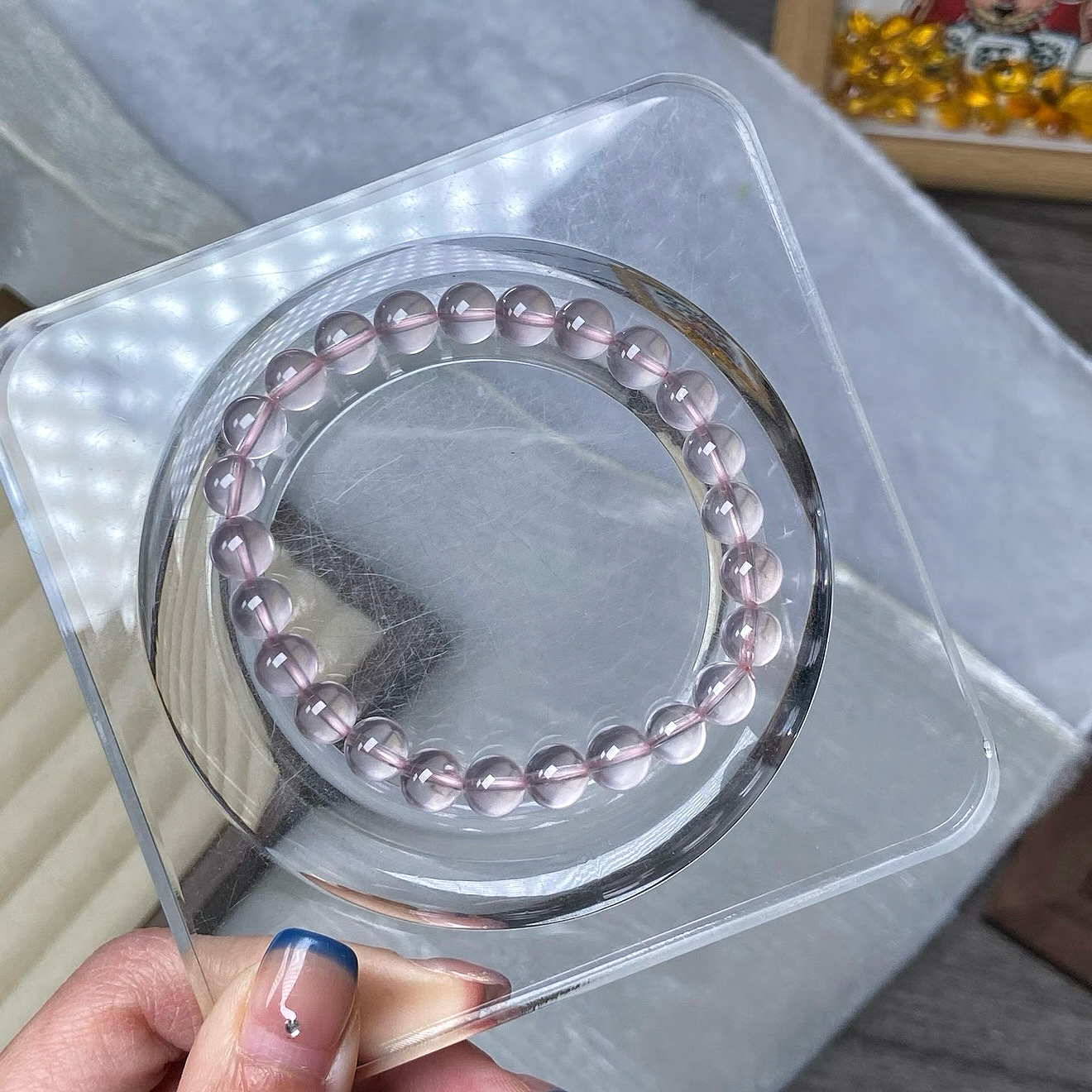 「蔷薇水晶」纯净体莫粉水晶手链女款轻奢小众精致闺蜜礼物,淘宝优惠券,粉丝福利购,淘宝优惠卷