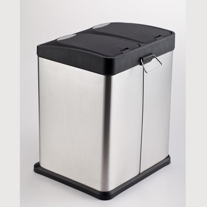 ihouse不锈钢垃圾桶厨房分类垃圾桶家用16L干湿分离垃圾桶现货 - 图2