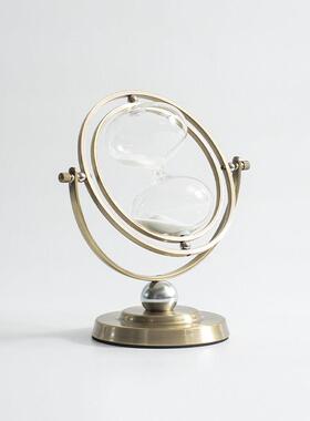 北欧创意地球仪沙漏摆件计时器15分钟30现代轻奢办公室桌面装饰品
