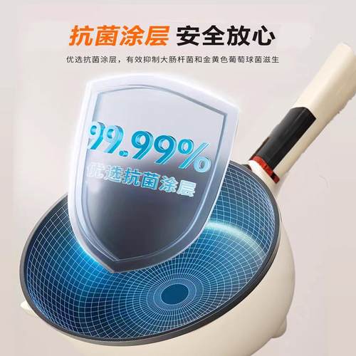 电煮锅多功能煎炸电炒锅一体式蒸煮不粘涂层电火锅家用煎炒两用煎 - 图2