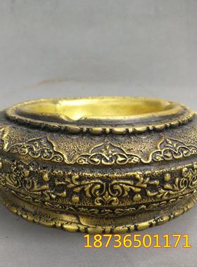 纯铜烟灰缸香炉家居摆件笔洗桌面客厅书房收藏工艺品