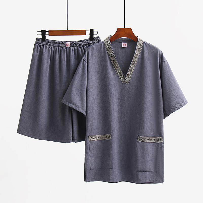 仿麻素色汗蒸服女大码男桑拿服足疗洗浴按摩浴衣家居睡衣情侣套装,淘宝优惠券,粉丝福利购,淘宝优惠卷