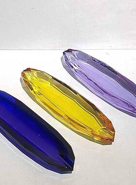 现代简约手工切面船型琉璃烟家灰缸样板2089房茶居几面桌装饰摆件