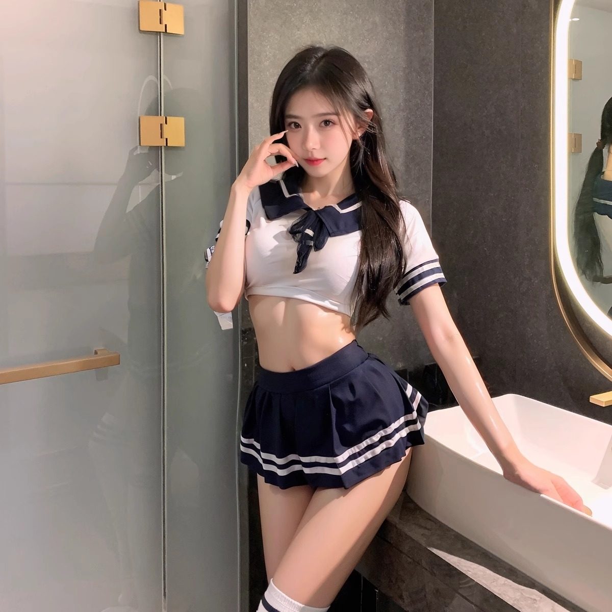 jk制服纯欲风辣妹性感套装秋冬学院风收腰衬衫女超短百褶裙两件套,淘宝优惠券,粉丝福利购,淘宝优惠卷