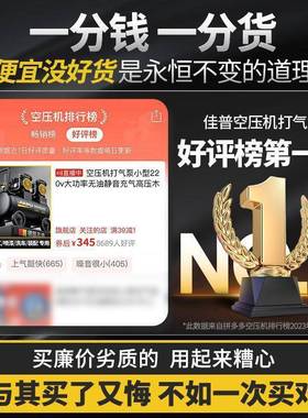 空压机打气泵小型220v大功率无油静音充气高压木工喷漆空气垒德株