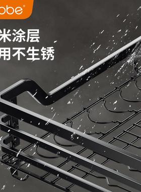 W8304不锈钢拉篮厨房橱柜碗篮双层抽屉式调料柜厨柜碟碗柜拉