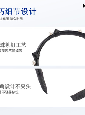 M2ka珍珠装饰发箍女黑色高级感