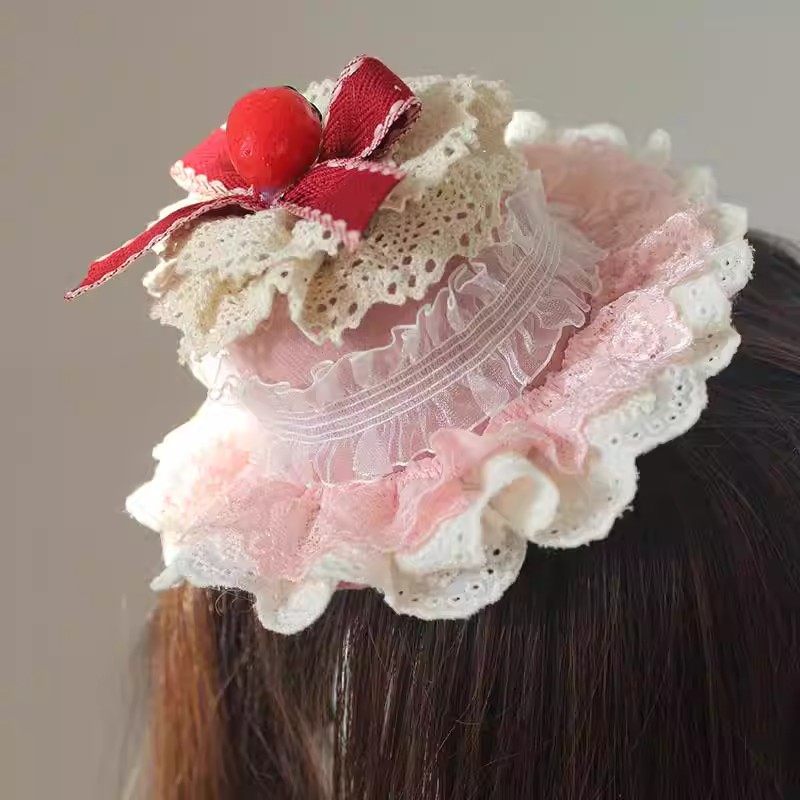 原创手作草莓空想曲小物粉色蛋糕小礼帽lolita发带手袖对夹配饰,淘宝优惠券,粉丝福利购,淘宝优惠卷