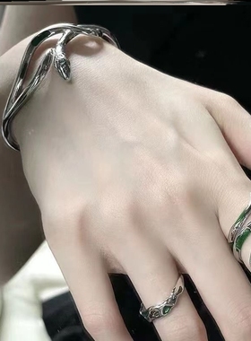 个性暗黑系列手链戒指斯莱特林蛇院手镯冷淡风高颜值轻奢情侣手链