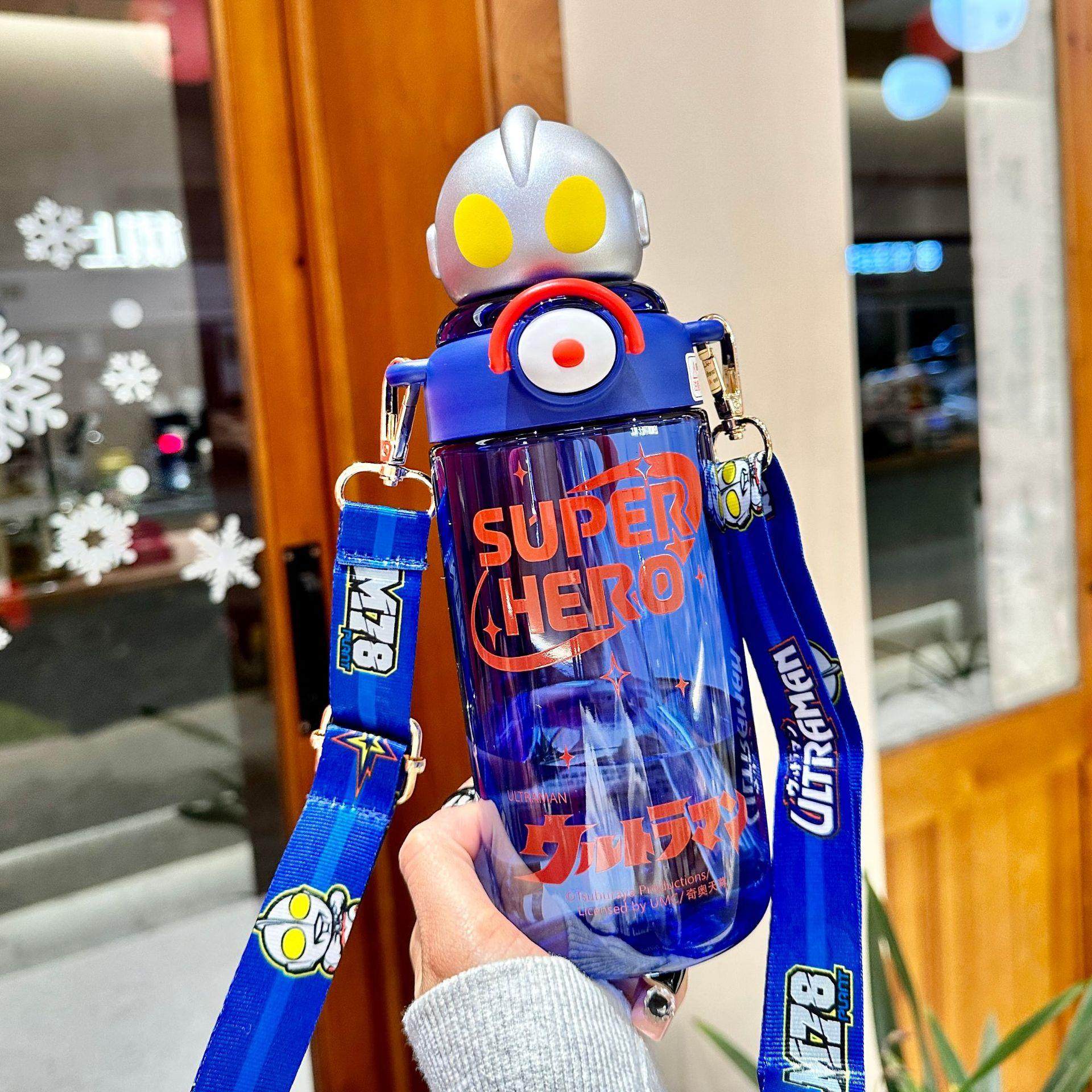 奥特曼儿童水杯上学专用夏天男孩防摔大容量小学生幼儿园背带水壶,淘宝优惠券,粉丝福利购,淘宝优惠卷