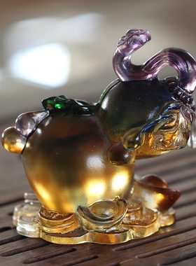 速发福禄创意琉璃葫送摆件居装客厅办公前台桌面摆放家饰商务节日