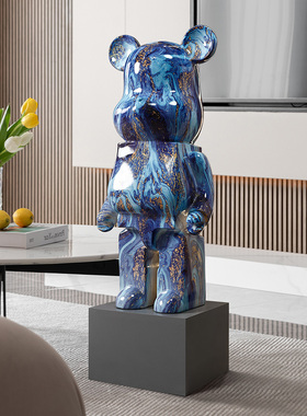 速发柜奢熊存钱罐大号落品摆件客厅装饰地家居电视轻流体熊