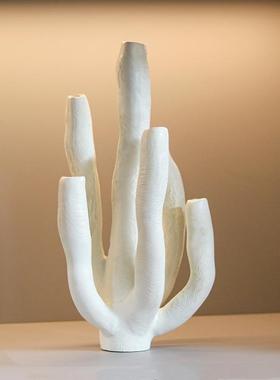 现代艺术肌理珊瑚抽象摆件简约样板房酒店客厅餐桌茶几仙人掌摆设