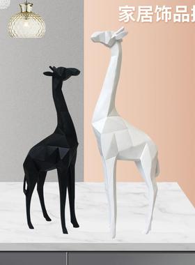 树脂工艺品动物仿真长劲鹿摆件纪念品桌面欧式简约现代装饰品