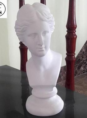 ins风格31cm树脂仿石膏维纳斯胸像头像雕像西洋雕塑欧式家居摆件