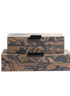 新中式收纳盒样板间客厅展示柜酒柜装饰品陈列软装搭配开放格摆件