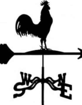 黑公鸡剪影风向标摆件天台屋顶装饰工艺品