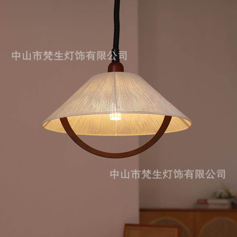 美式复古可升降餐厅吊灯日式编织麻绳木艺餐台卧室书房田园灯具,淘宝优惠券,粉丝福利购,淘宝优惠卷