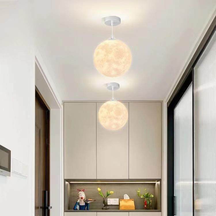 星球形月亮灯过道吧台吊灯餐厅吊灯月球灯酒店餐厅工装灯卧室灯,淘宝优惠券,粉丝福利购,淘宝优惠卷
