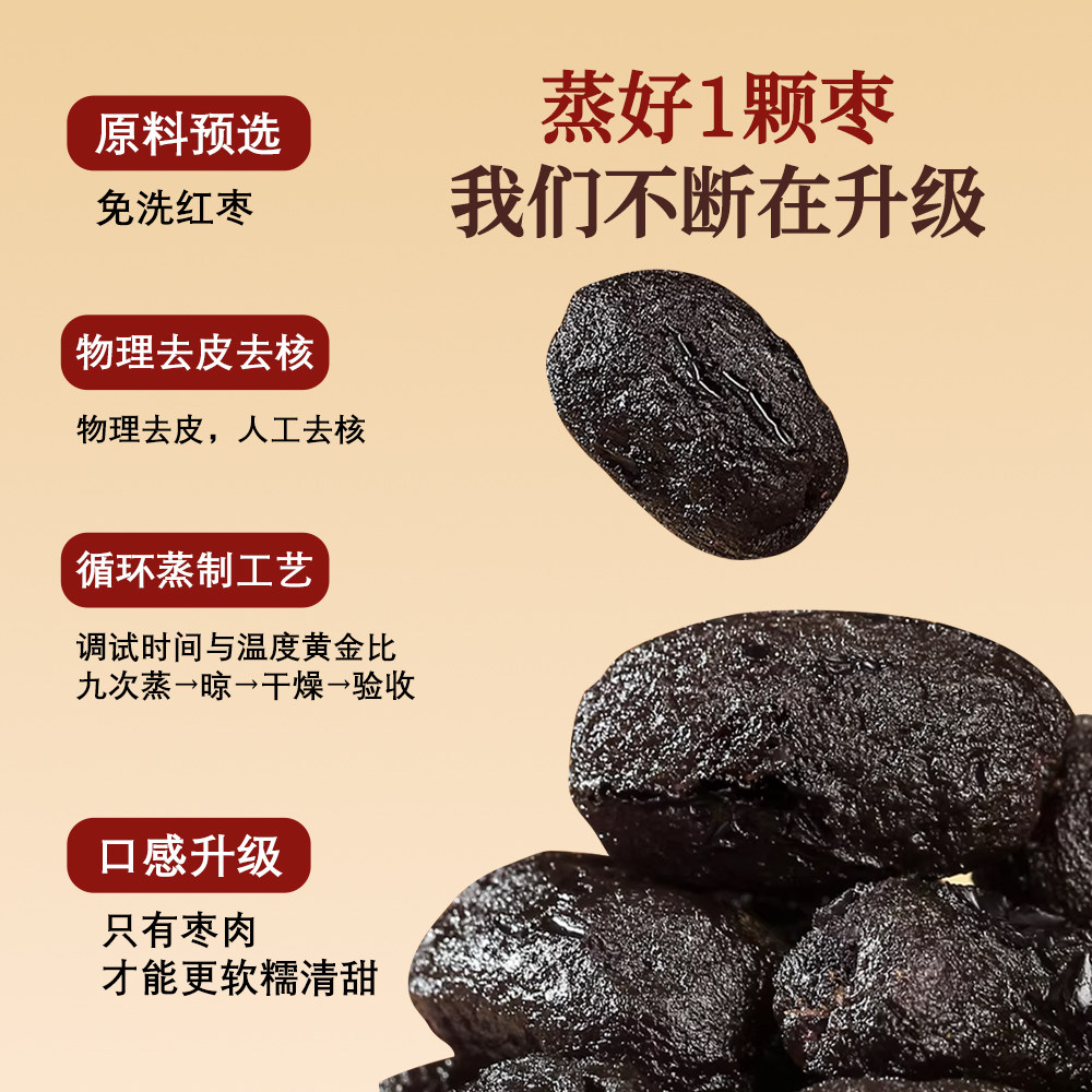 天昆果王新疆古树小枣黑金枣九蒸九晒去皮去核灰枣252g