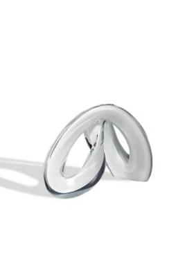 现代轻奢黑白琉璃交叉扭转摆件样板间别墅家居客厅桌面创意饰品