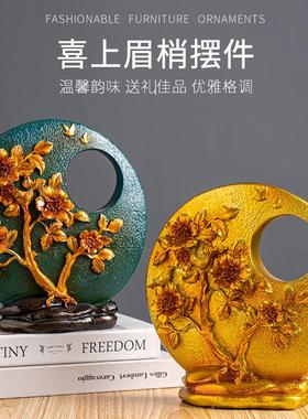 新中式摆件家居玄关手工电视柜平安装饰品办公室博古架工艺品精致