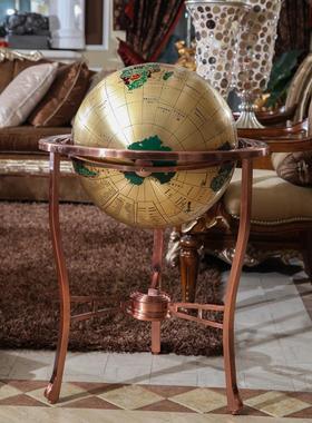 大型落地式纯铜地球仪老板客厅装饰摆件铜质大厅开业乔迁工艺礼品