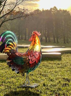 创意铁艺公鸡装饰品户外花园景观庭院别墅家居工艺礼品摆设