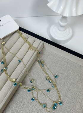 欧美跨境花朵不锈钢项链复古ins高级感锁骨链小众时尚饰品批发女