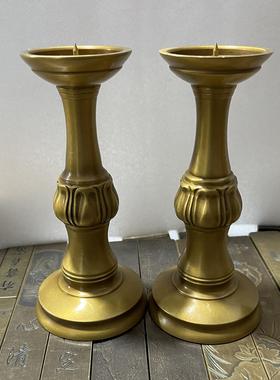 仿古做旧古玩 古董收藏品铜莲花炉供器一套客厅铜摆件金属工艺品