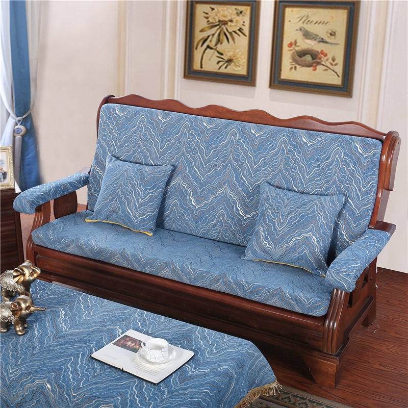 冬优 加厚实木沙发坐垫带靠背防滑老式木质连体红木沙发垫可拆洗