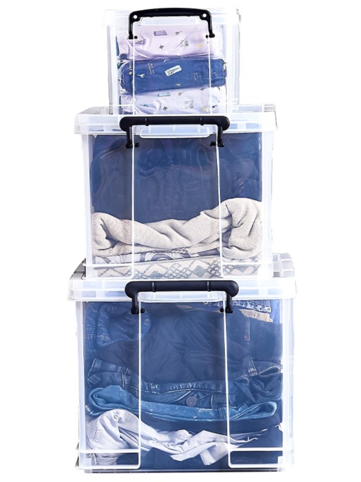 高透明收纳塑料箱家用收纳箱整理箱特大号衣服箱子车载储藏箱加厚 - 图0