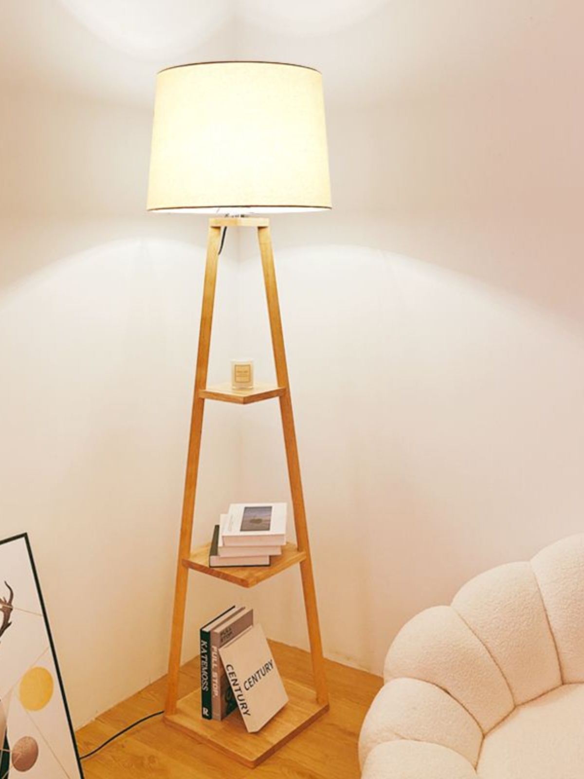 棋盘格子装饰落地灯客厅沙发边几置物创意复古床头氛围卧室casa - 图1