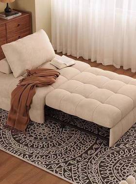 沙发床坐卧两用日系奶油风泡芙小户型多功能可伸缩单人沙发休闲椅