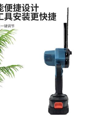 油壶迷你电动电锯充电户外伐木电链锯家用修枝便捷式园林修枝锯罗