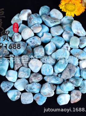 天然海纹石碎石摆件龟背纹拉利玛原石碎料儿童淘矿石家居装饰