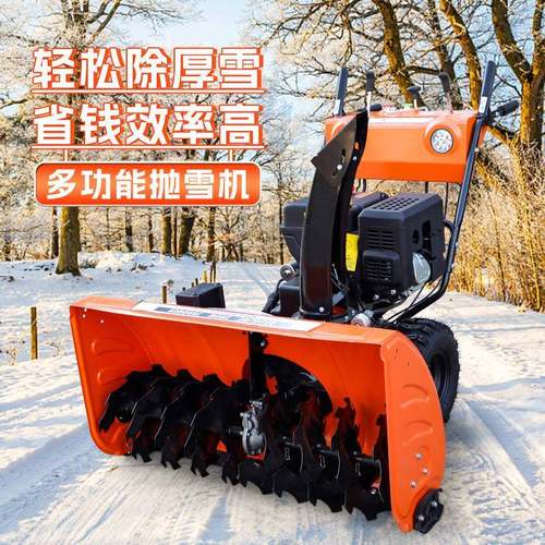 小型滚刷式扫雪机景区道路自走式铲雪抛雪机小型四轮燃油清雪车 - 图1