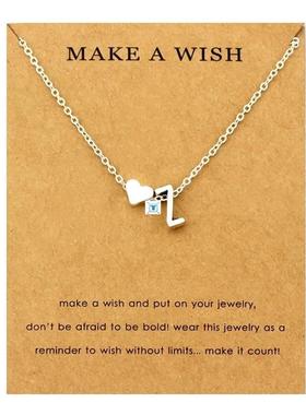 Initial 26 Letter Necklace Heart Necklaces Women Girl's