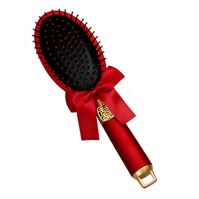 红色喜镜结婚专用气垫梳子一对女方备婚陪嫁婚庆礼盒套装新娘礼物 - 图3